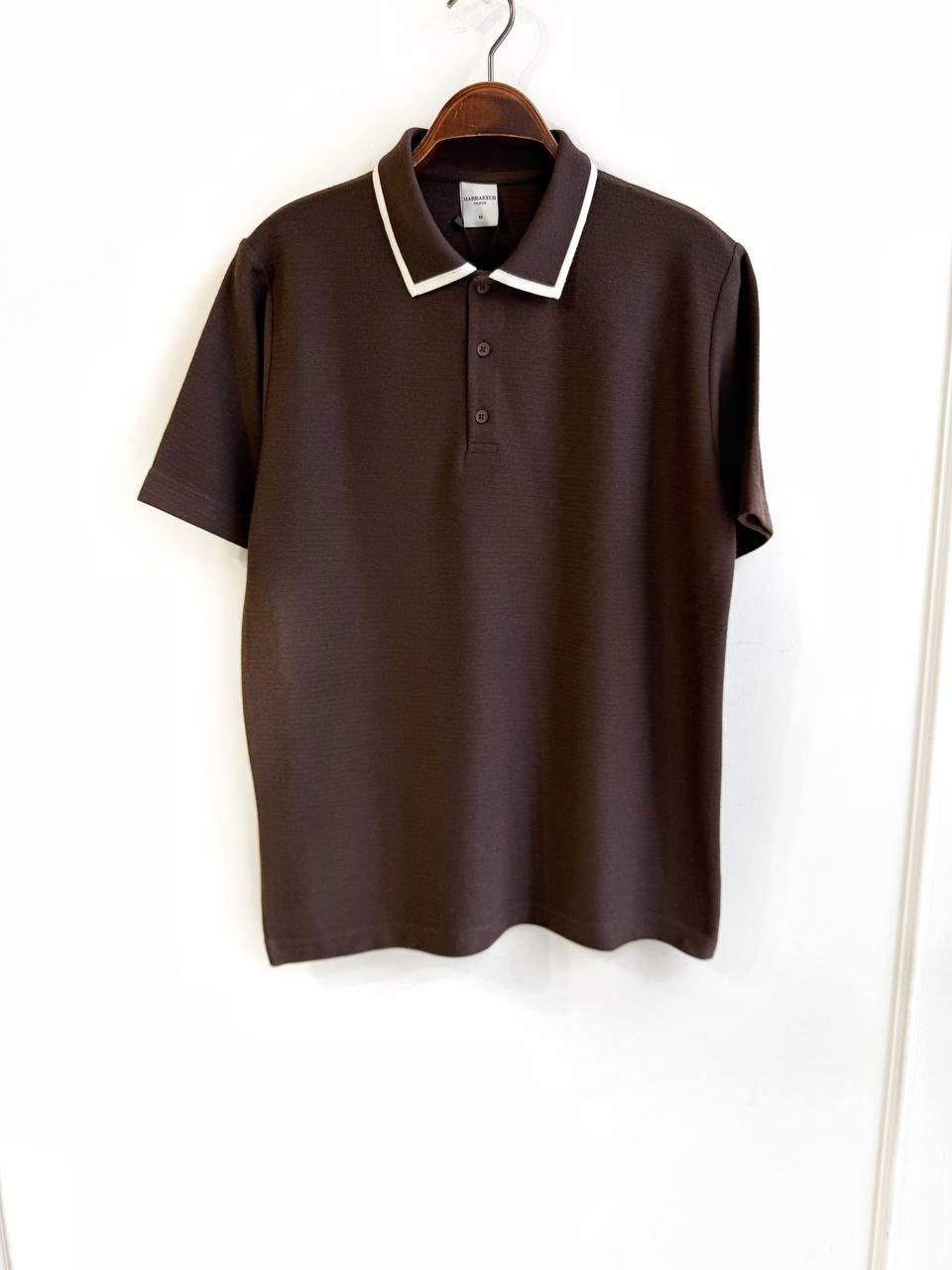 Yakalı T-Shirt - Kahverengi