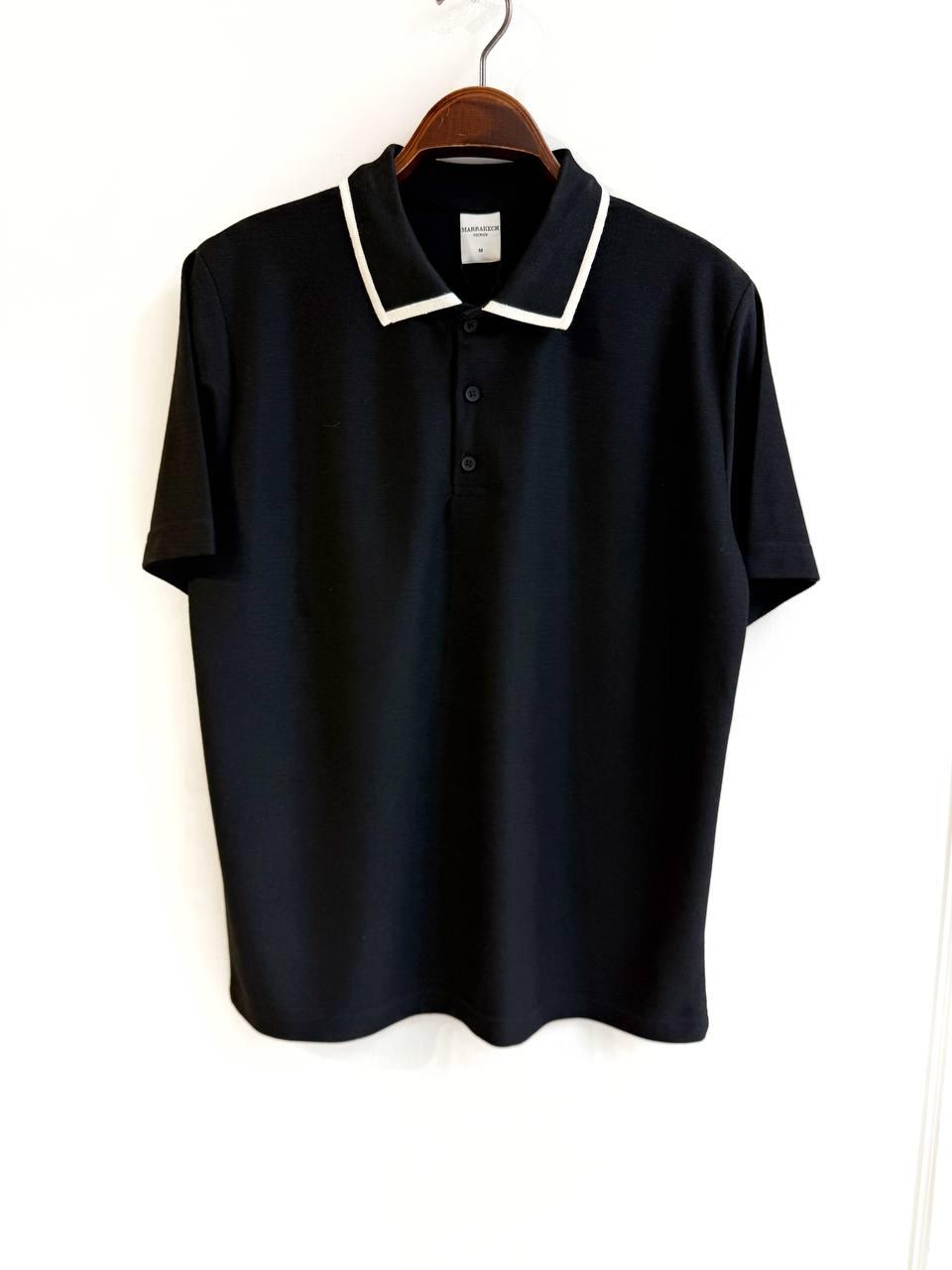 Yakalı T-Shirt - Siyah